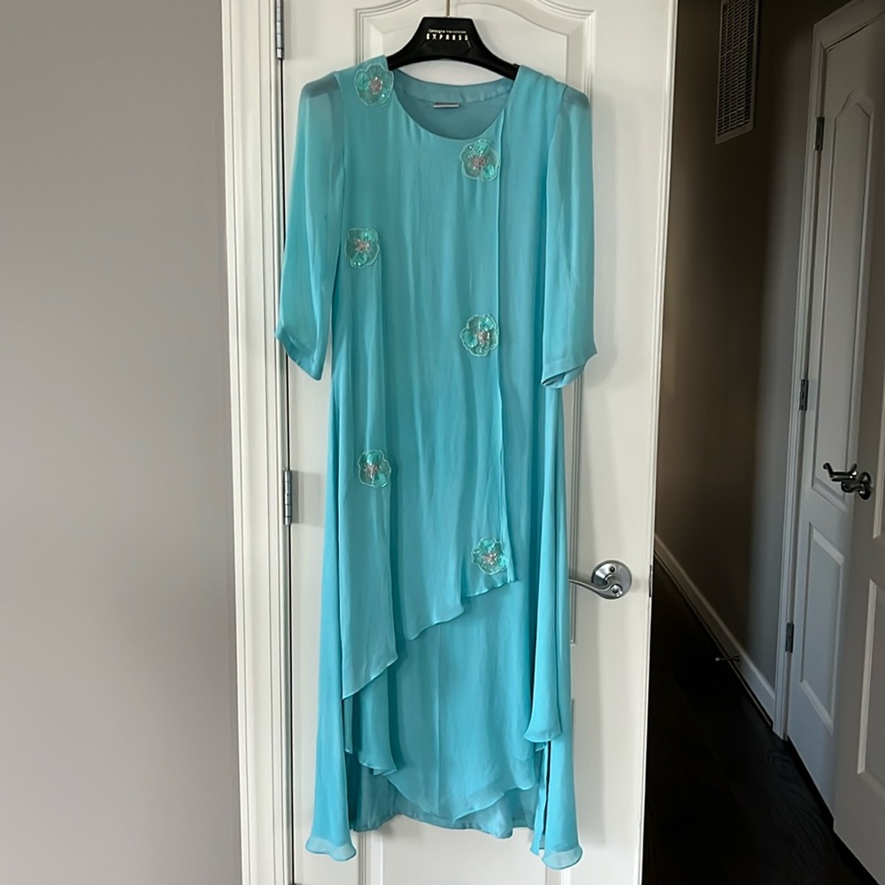 Indian American Anarkali style chiffon dress